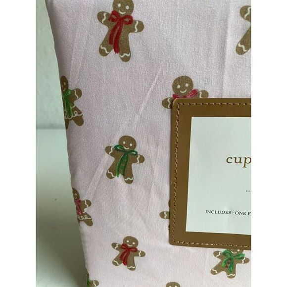 Cupcakes and Cashmere Gingerbread Cookies Christmas QUEEN SIZE Sheet Set Pink - Picture 4 of 12